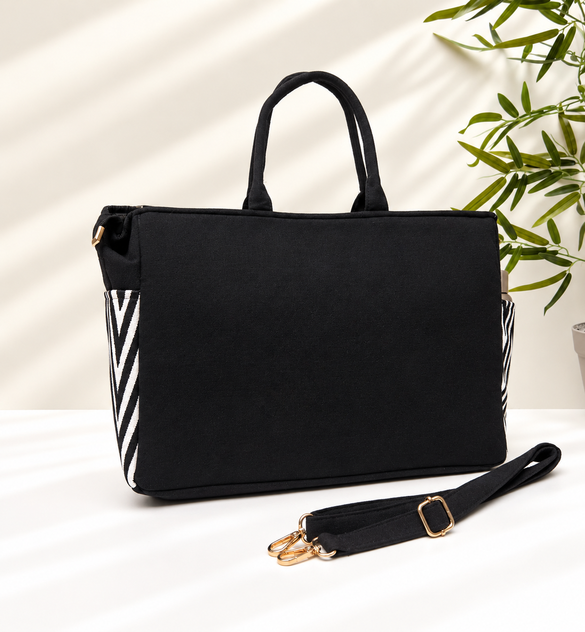 Work-to-Weekend Tote Bag – Laptop Tote for Women | Black - Black Rhythm