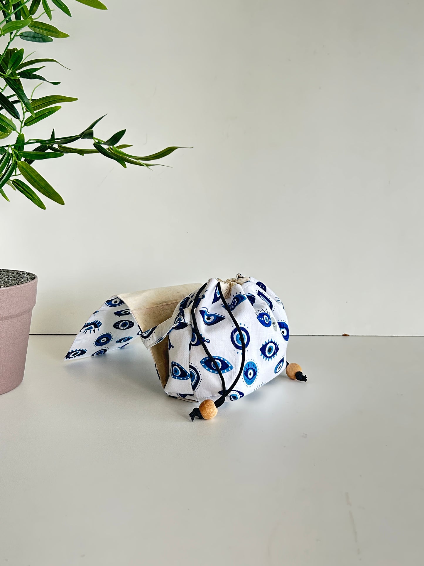 Evil Eye Cotton Mini Karrier Makeup Pouch