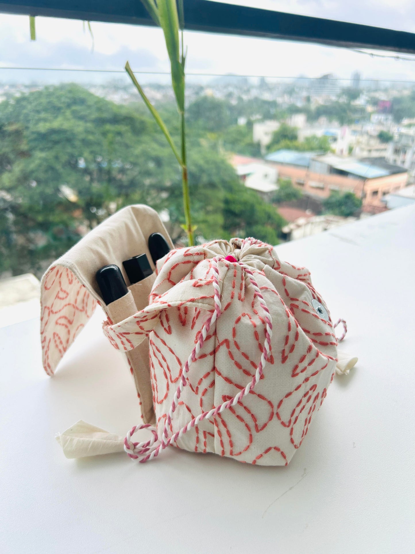 Threadwork Coral Stich Mini Karrier Potli Bag / Pouch