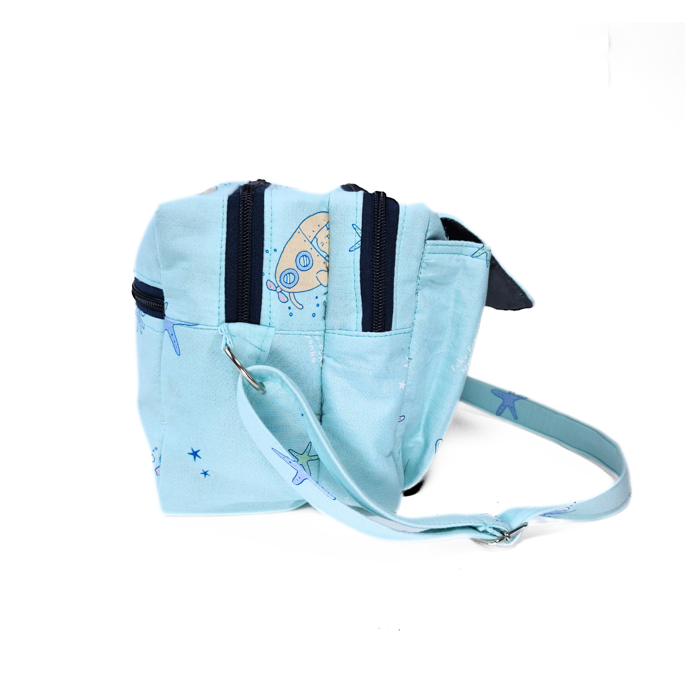 Sling Bag | Cross Body Bag - Cartoon Print(Blue)