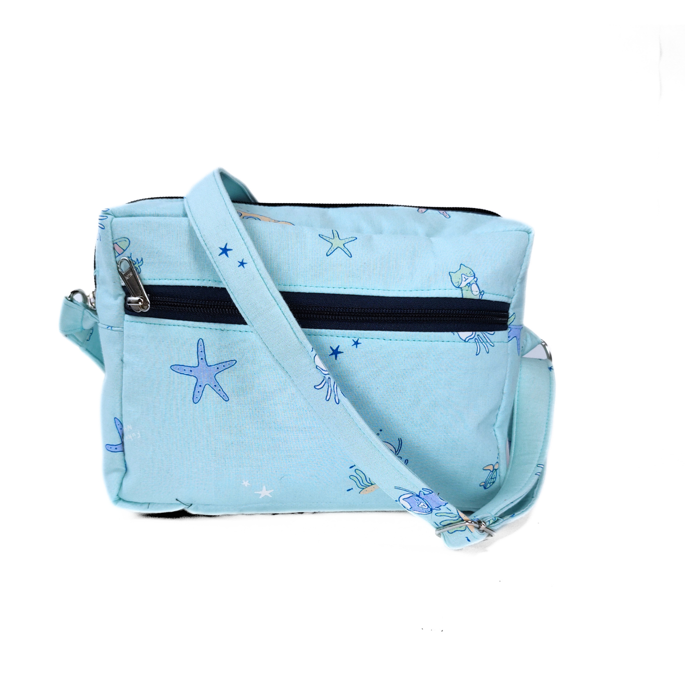 Sling Bag | Cross Body Bag - Cartoon Print(Blue)