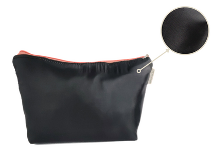 Cosmetic Pouch | Travel Pouch | Organizer Combo Black (Black and Salmon)