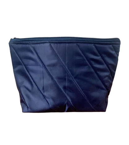 Women Solid Cosmetic Pouch / Travel makeup pouch / Travel organizer(Navy Blue)