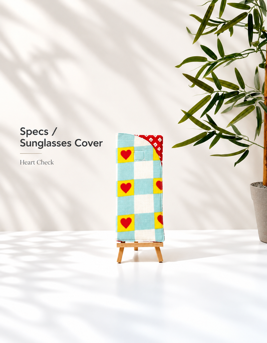 Heart Check Cotton Specs/ Sunglasses Cover