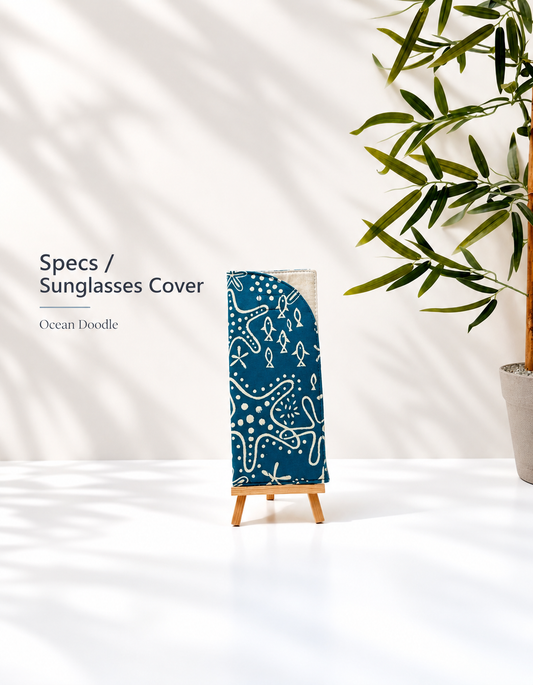 Ocean Doodle Cotton Specs/ Sunglasses Cover