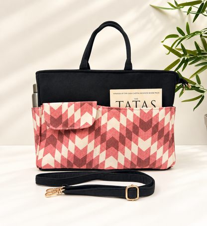 Work-to-Weekend Tote Bag – Laptop Tote for Women | Black - Berry Chevron