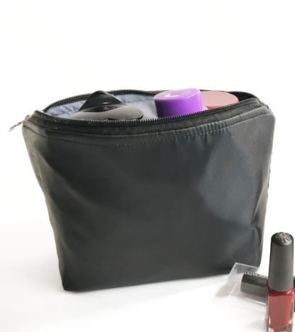 Women Solid Cosmetic Pouch / Travel makeup pouch / Travel organizer(Black)