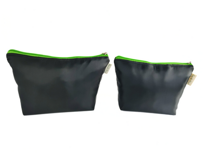 Cosmetic Pouch | Travel Pouch | Organizer Combo Black (Black and Green)