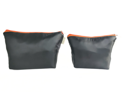 Cosmetic Pouch | Travel Pouch | Organizer Combo Black (Black and Orange)