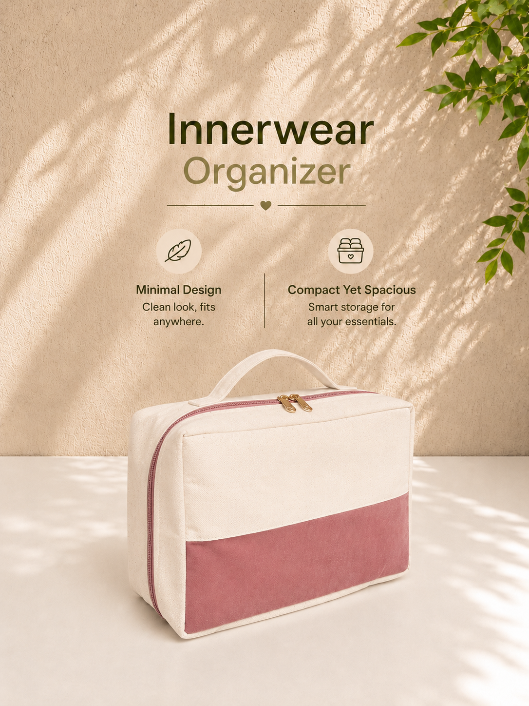 Women's Innerwear Organizer - Peach Pink