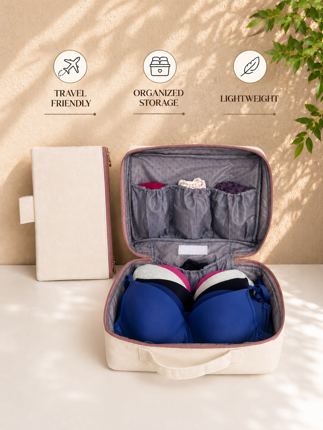 Women's Innerwear Organizer - Peach Pink