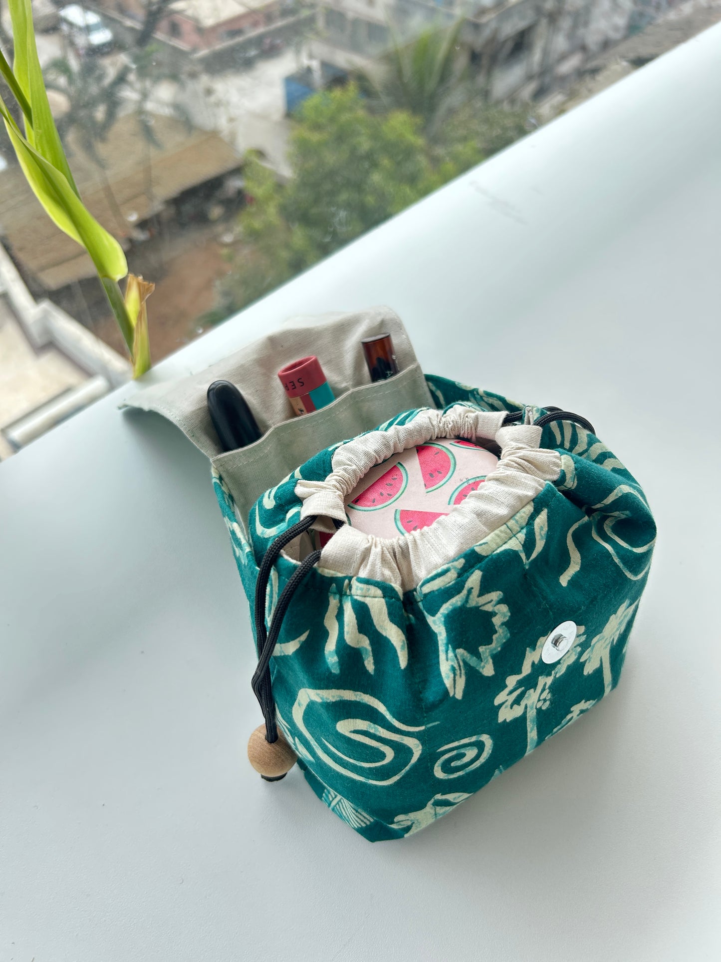 Boho Bay Cotton Mini Karrier Makeup Pouch