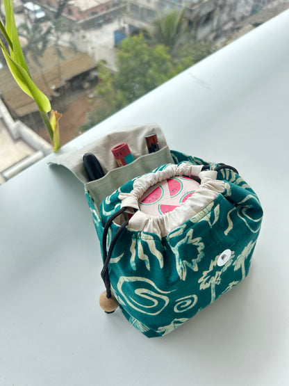 Boho Bay Cotton Mini Karrier Makeup Pouch
