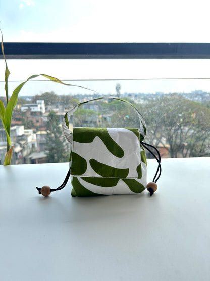 Sage Story Cotton Mini Karrier Makeup Pouch
