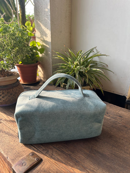 Premium Teal Suede Vanity Organizer | Travel Makeup & Toiletry Bag