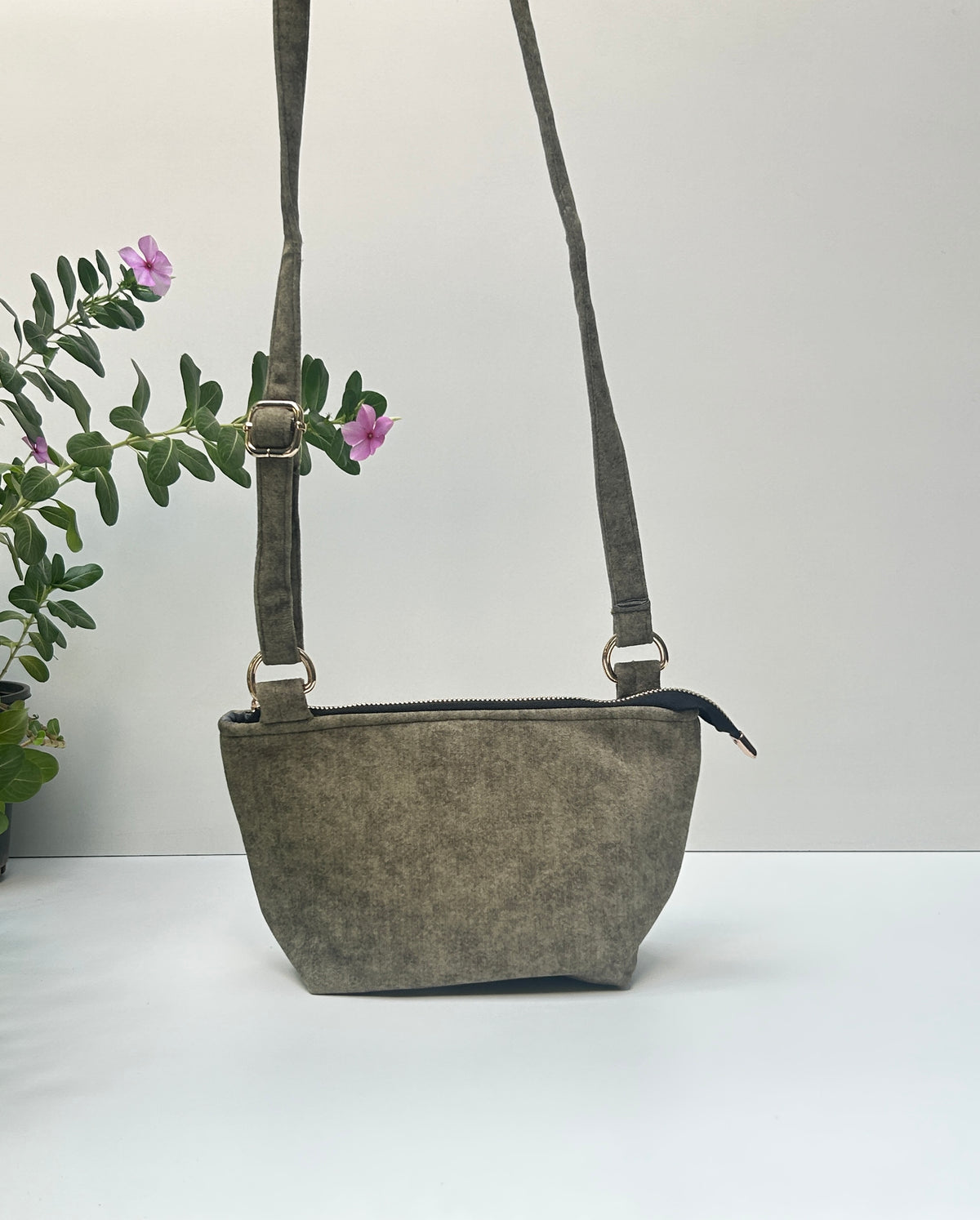 Combo Of Crossbody Sling + Duo Pocket Pouch + Keychain Pouch - Dusty Olive