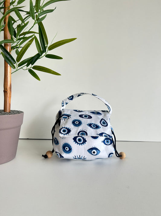 Evil Eye Cotton Mini Karrier Makeup Pouch