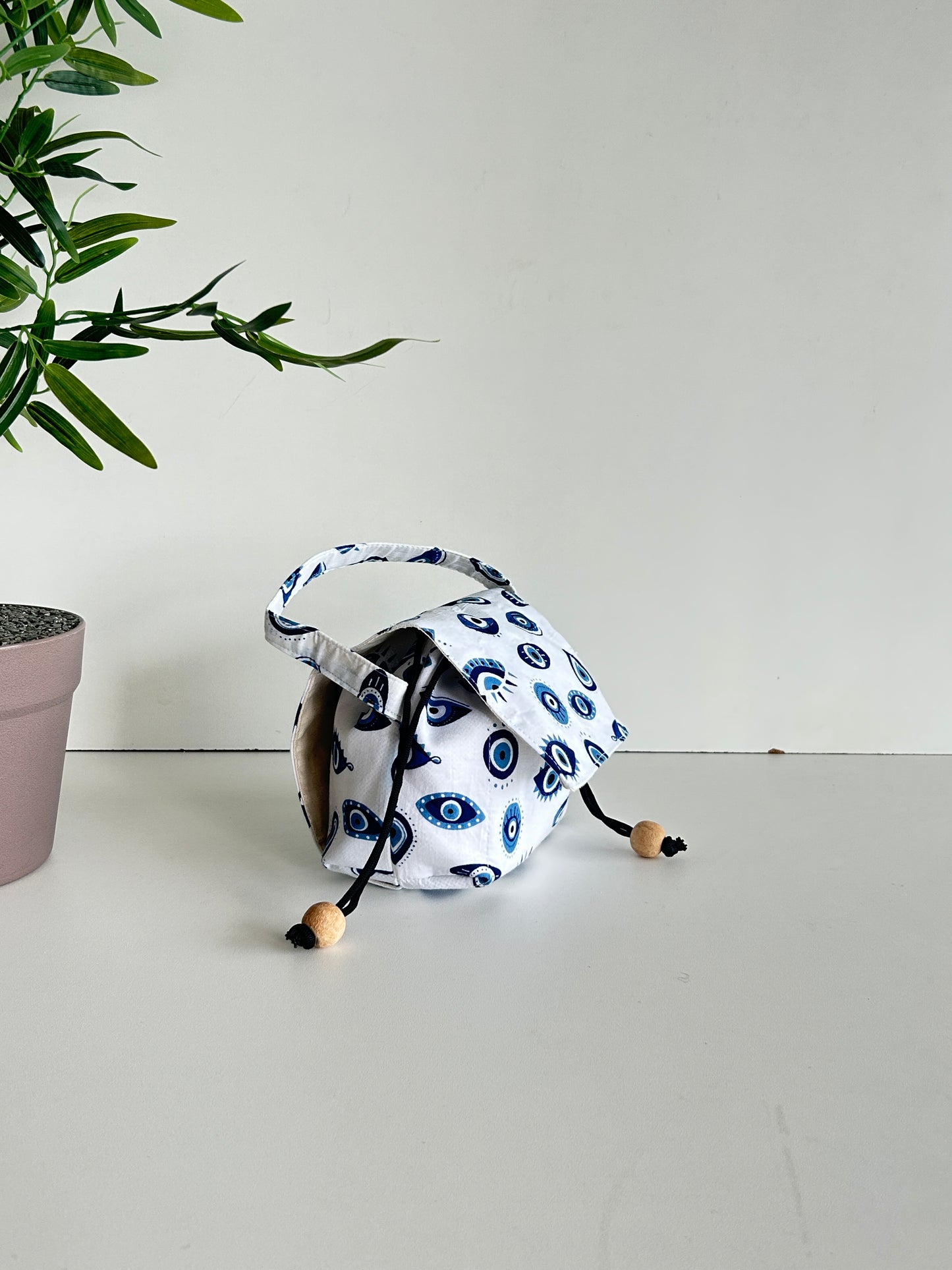 Evil Eye Cotton Mini Karrier Makeup Pouch