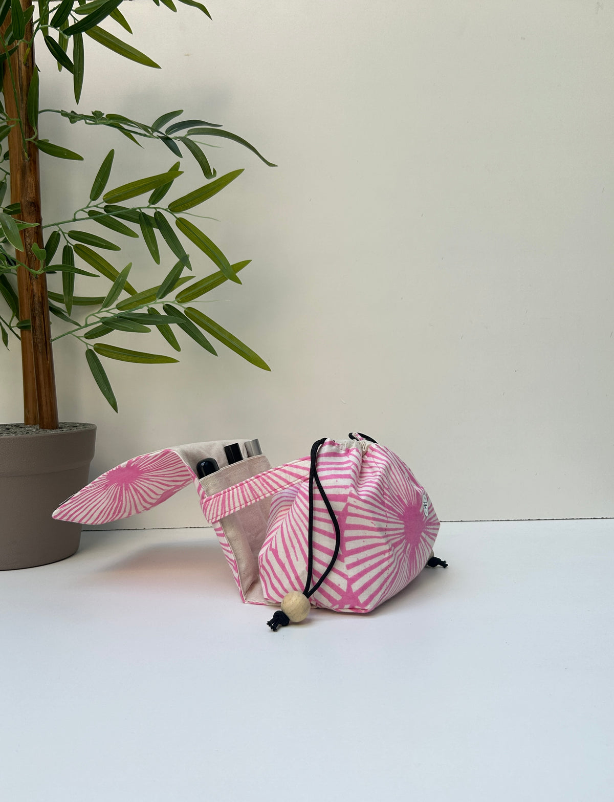 Pink Radiance Cotton Mini Karrier Makeup Pouch