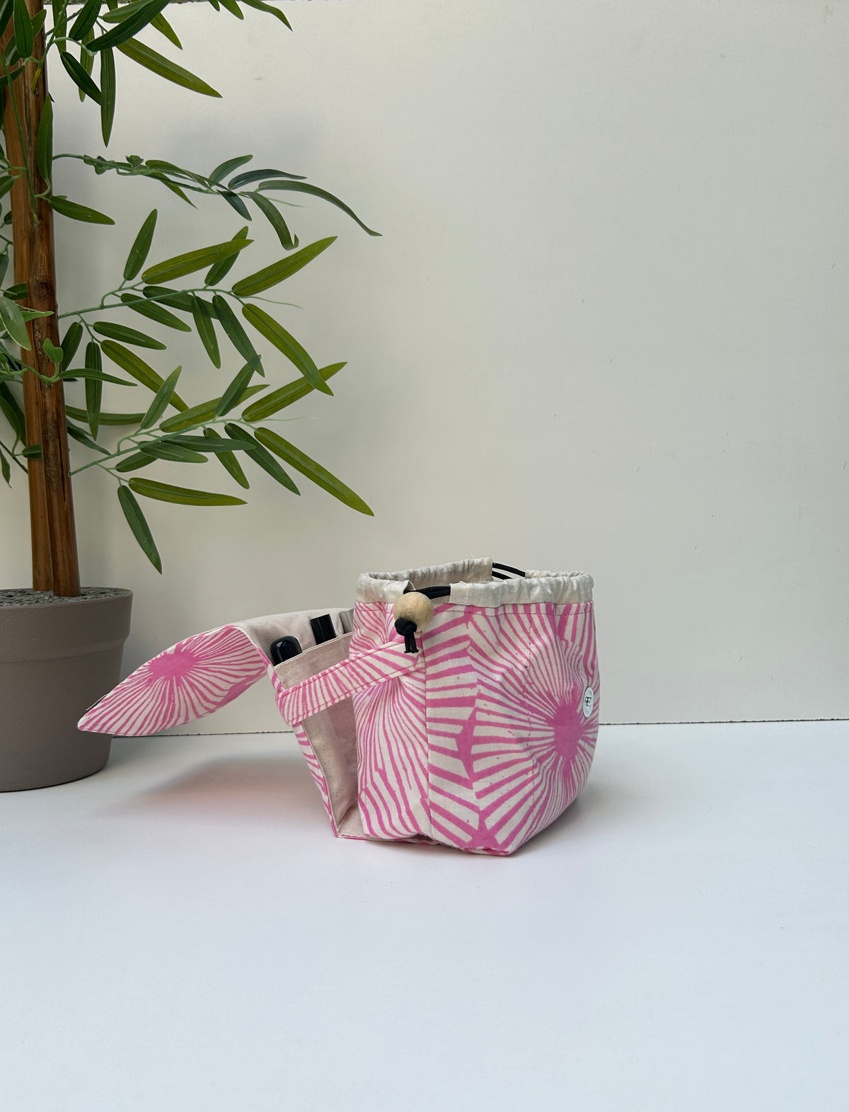 Pink Radiance Cotton Mini Karrier Makeup Pouch