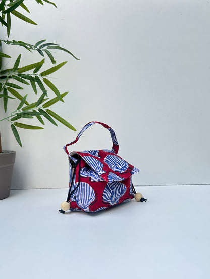 Crimson Shells Cotton Mini Karrier Makeup Pouch