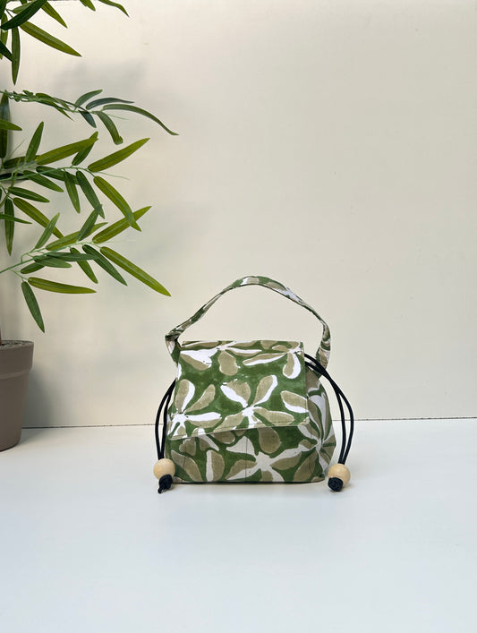 Olive Boom Cotton Mini Karrier Makeup Pouch