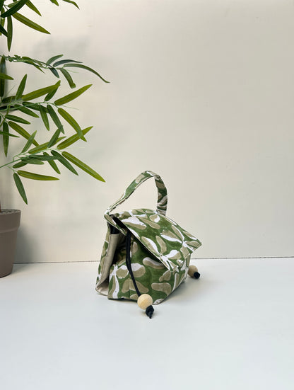 Olive Boom Cotton Mini Karrier Makeup Pouch