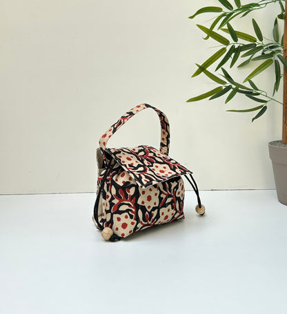 Combo of  Mini Karrier Makeup Pouch + Toiletory Pouch + Sunglass Cover - Terracotta Bloom | Handmade Cotton Pouches