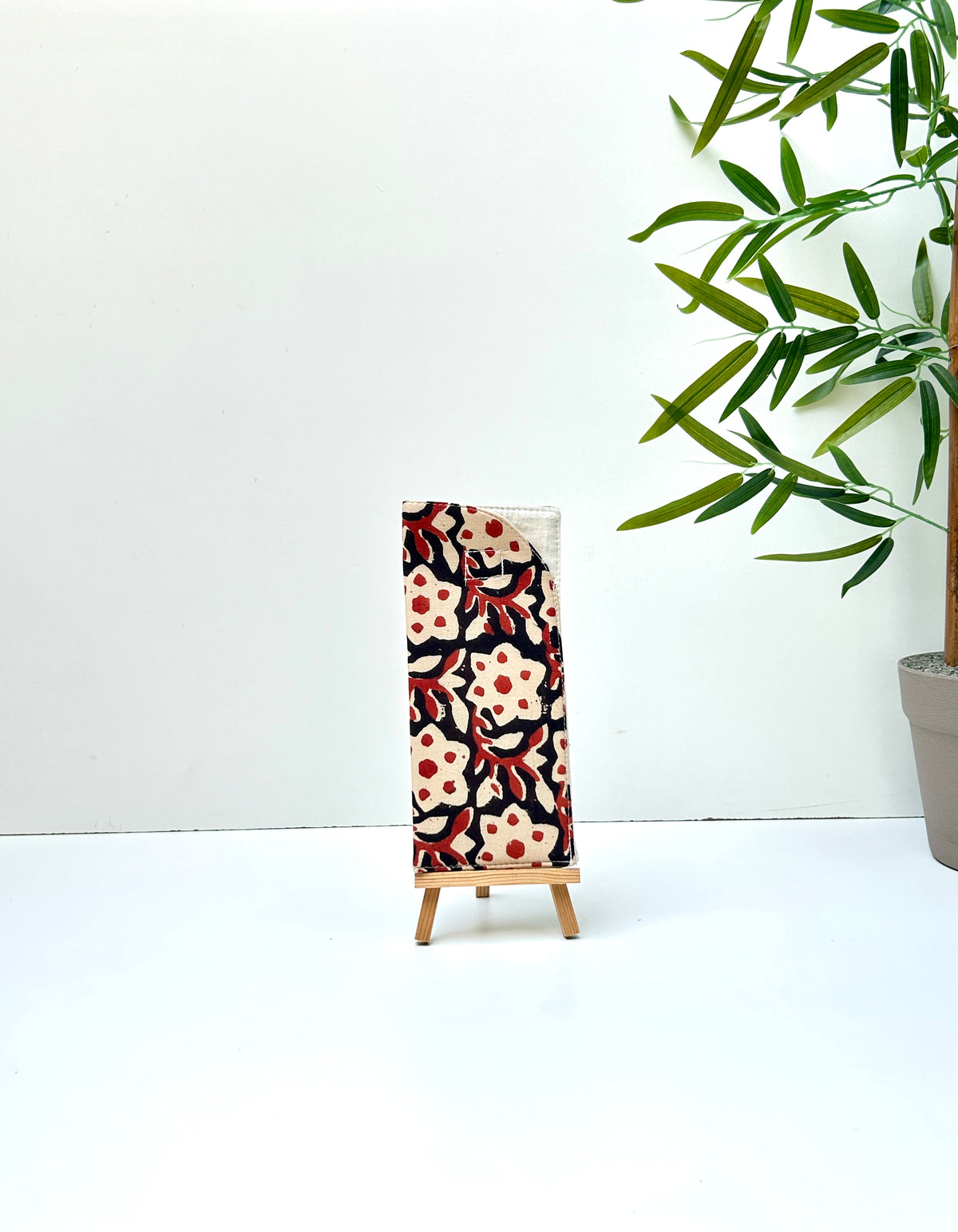 Combo of  Mini Karrier Makeup Pouch + Toiletory Pouch + Sunglass Cover - Terracotta Bloom | Handmade Cotton Pouches