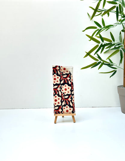 Combo of  Mini Karrier Makeup Pouch + Toiletory Pouch + Sunglass Cover - Terracotta Bloom | Handmade Cotton Pouches