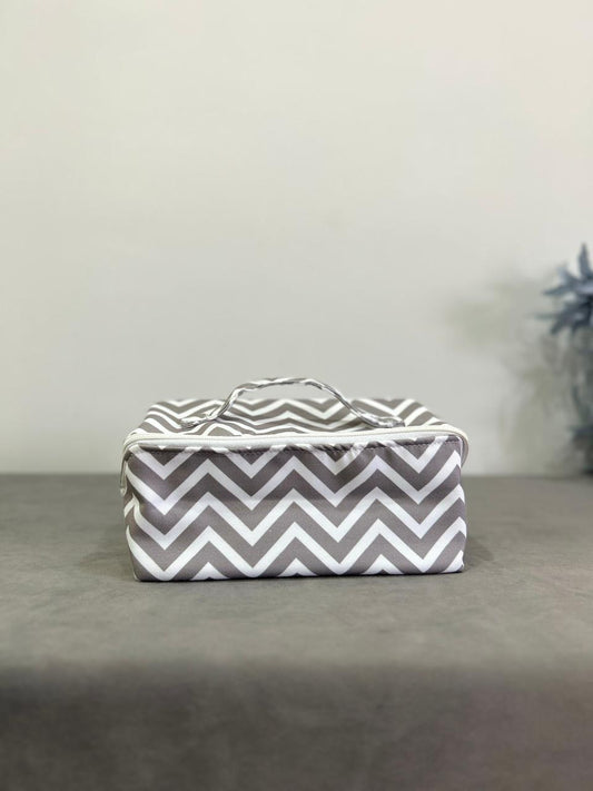 Vanity Box / Makeup Organizer Grey Strip