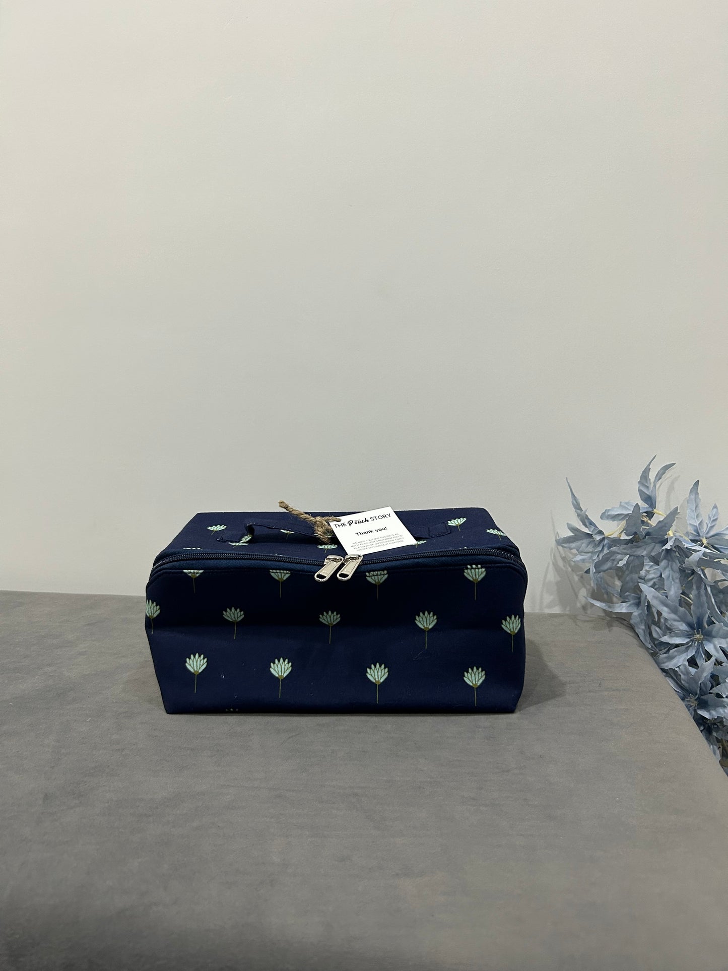 Blue Blossom Vanity Box / Makeup Organizer
