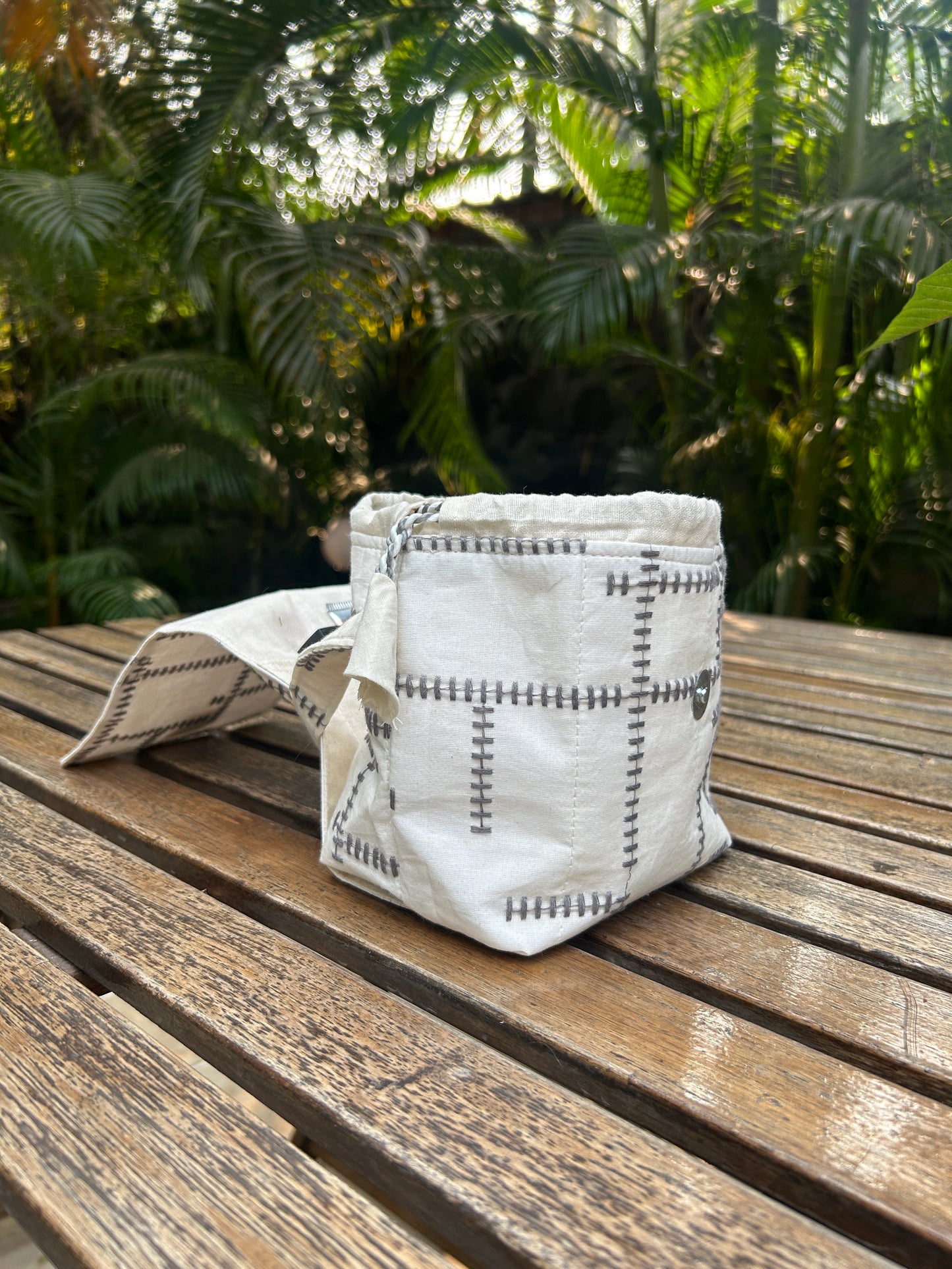Threadwork Grey Stich Mini Karrier Potli Bag / Pouch