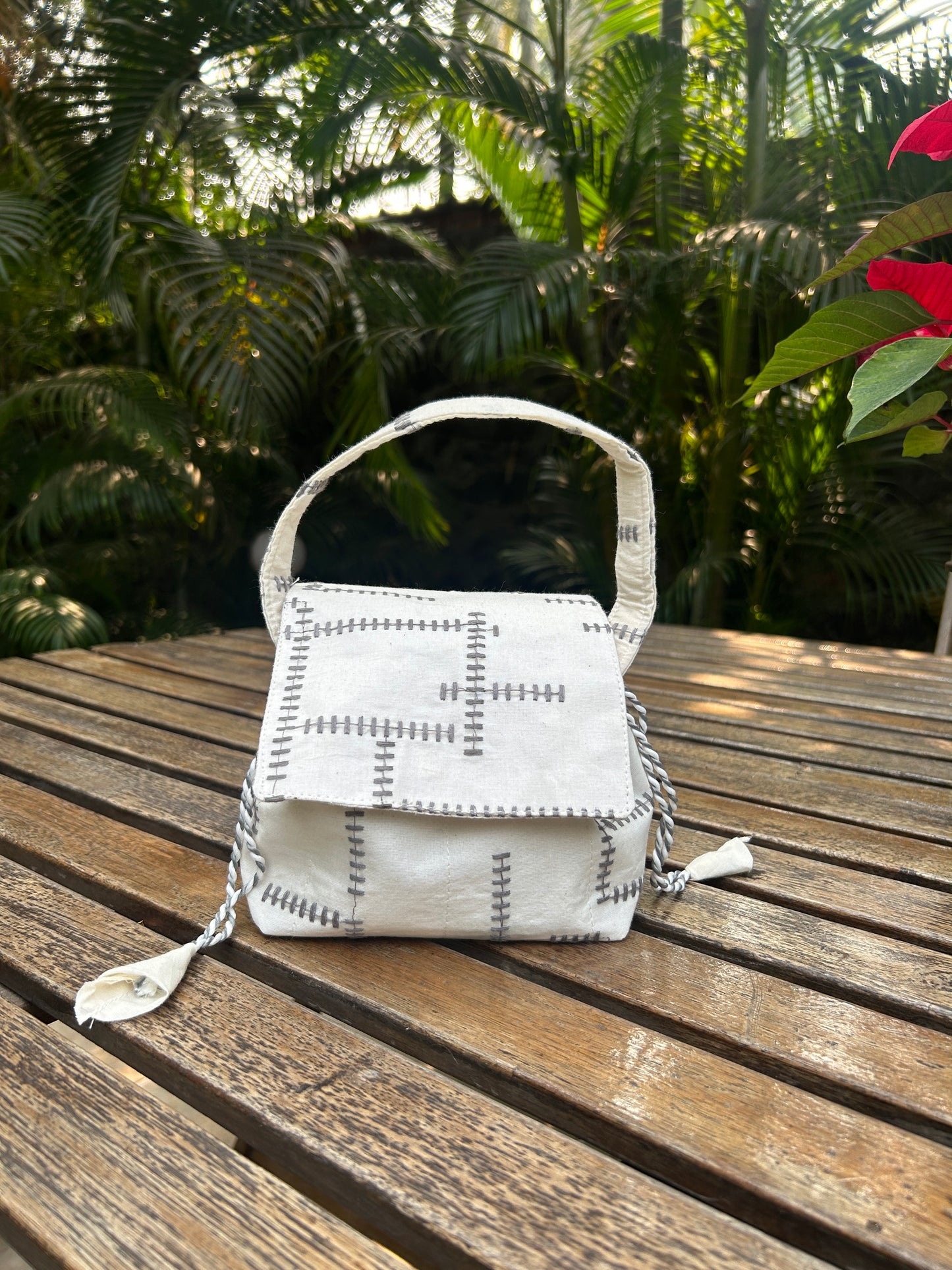 Threadwork Grey Stich Mini Karrier Potli Bag / Pouch