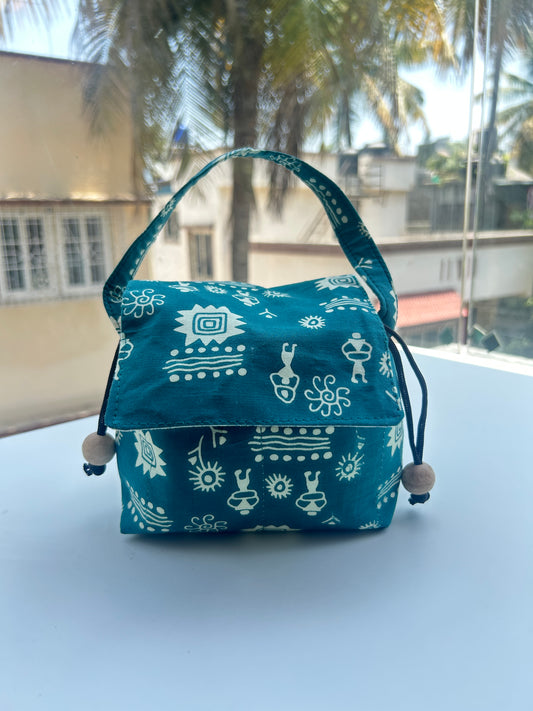 Tribal Tide Cotton Mini Karrier Makeup Pouch