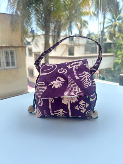 Purple Tropic Mini Karrier Makeup Pouch