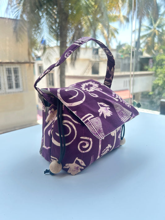 Purple Tropic Mini Karrier Makeup Pouch