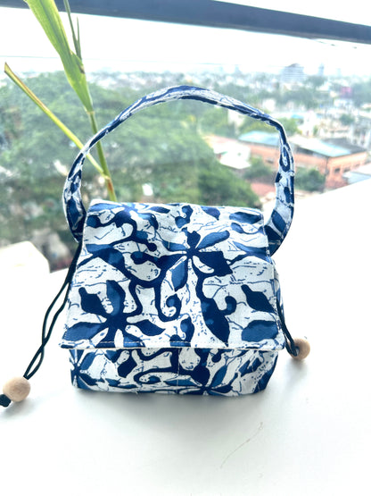 Indigo Leaf Mini Karrier Makeup Pouch