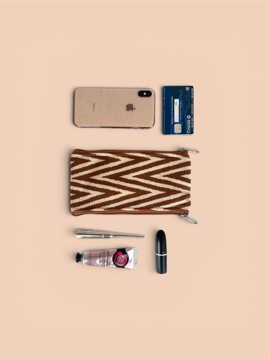 Magic Duo Pocket Pouch - Cocoa Chevron | Money Pouch, Mobile Pouch
