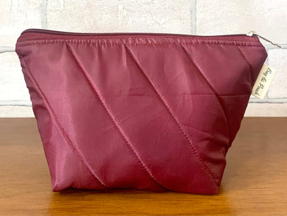 Women Solid Cosmetic Pouch / Travel makeup pouch / Travel organizer(Maroon)