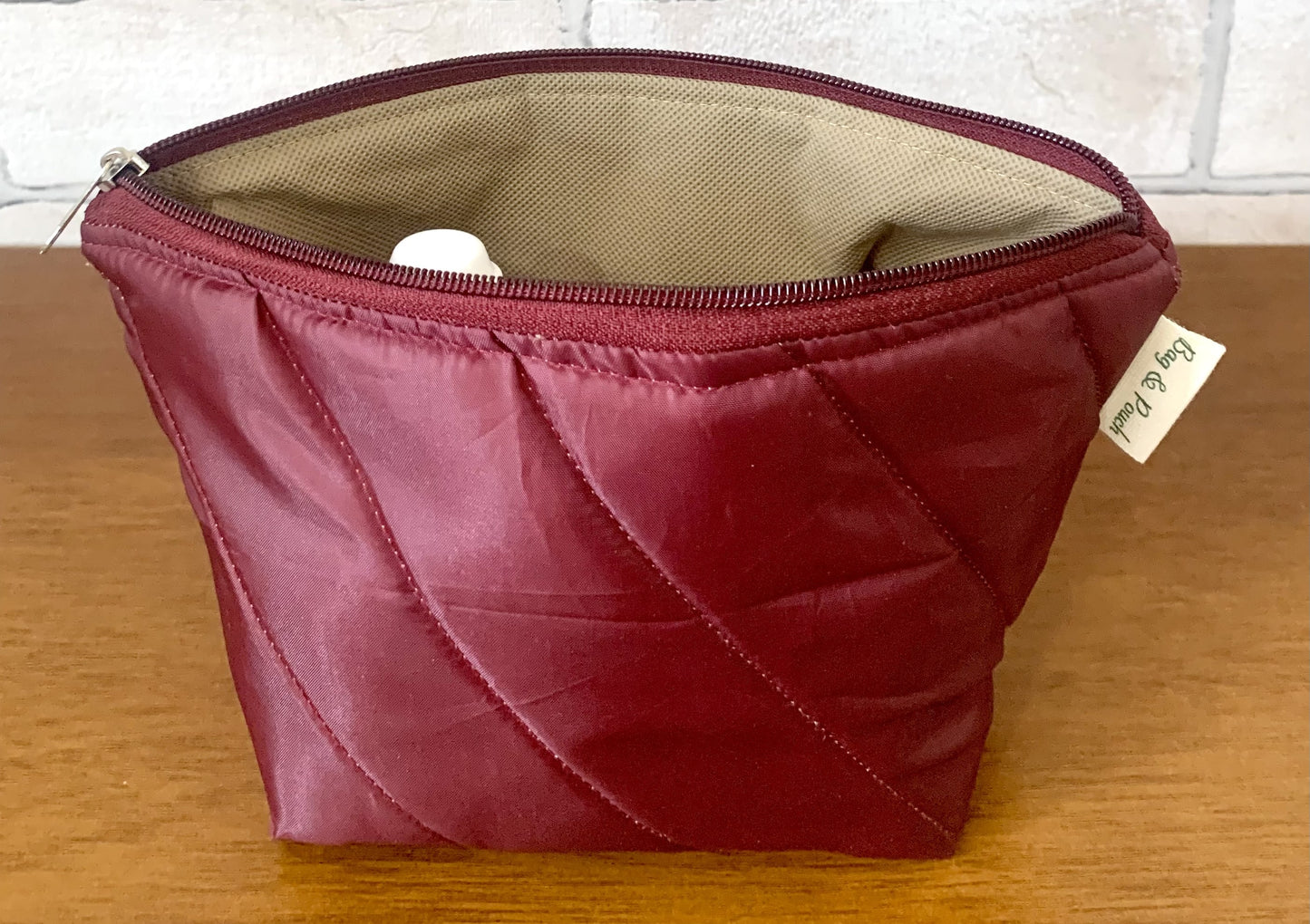 Women Solid Cosmetic Pouch / Travel makeup pouch / Travel organizer(Maroon)