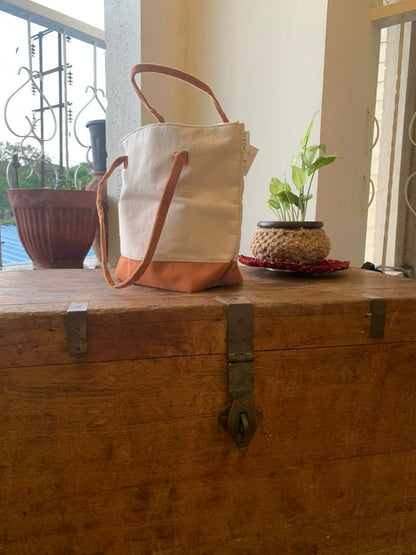 Tote Bag- Tangerine Suede