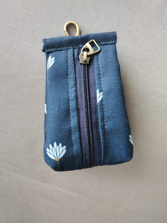 Blue Flower Keychain Pouch