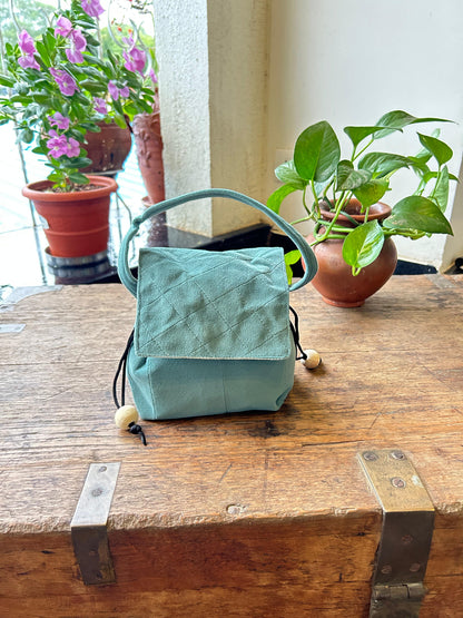 Teal Suede Mini Karrier Makeup Pouch