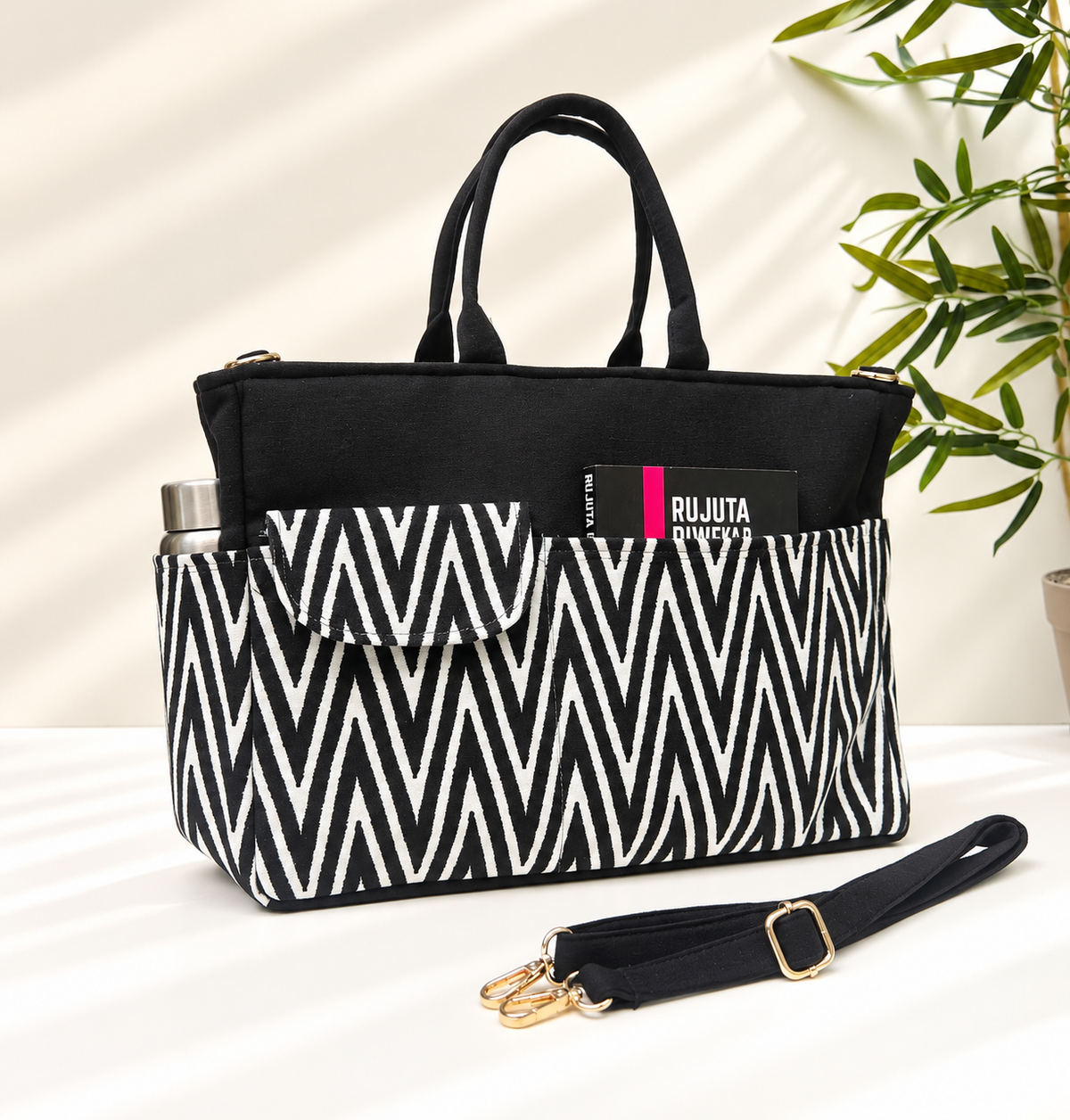 Work-to-Weekend Tote Bag – Laptop Tote for Women | Black - Black Rhythm