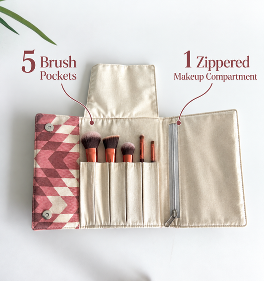 Berry Chevron Makeup Brush Organizer | Brush Holder