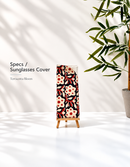 Terracotta Bloom Cotton Specs/ Sunglasses Cover