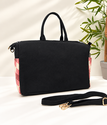 Work-to-Weekend Tote Bag – Laptop Tote for Women | Black - Berry Chevron