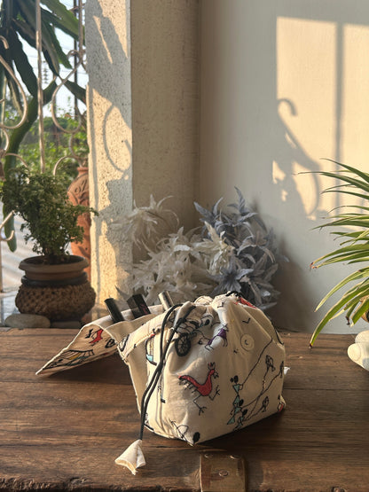 Folk Tale Mini Karrier Potli Bag / Pouch