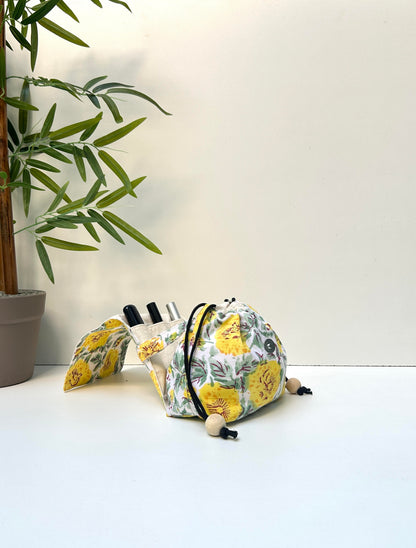 Marigold Cotton Mini Karrier Makeup Pouch